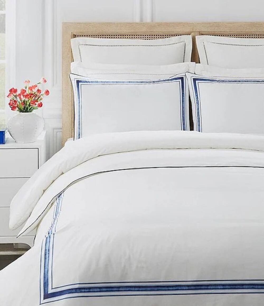 Southern Living Classic Design House Amalfi White Duvet Cover Set Full/Queen